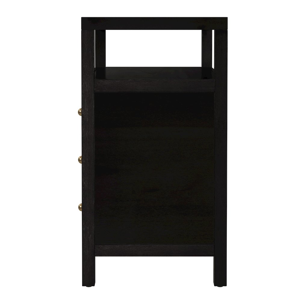 27 in. W Rectangular Wood 3 Drawer Tall Nightstand with Open Shelf on Top. Picture 5