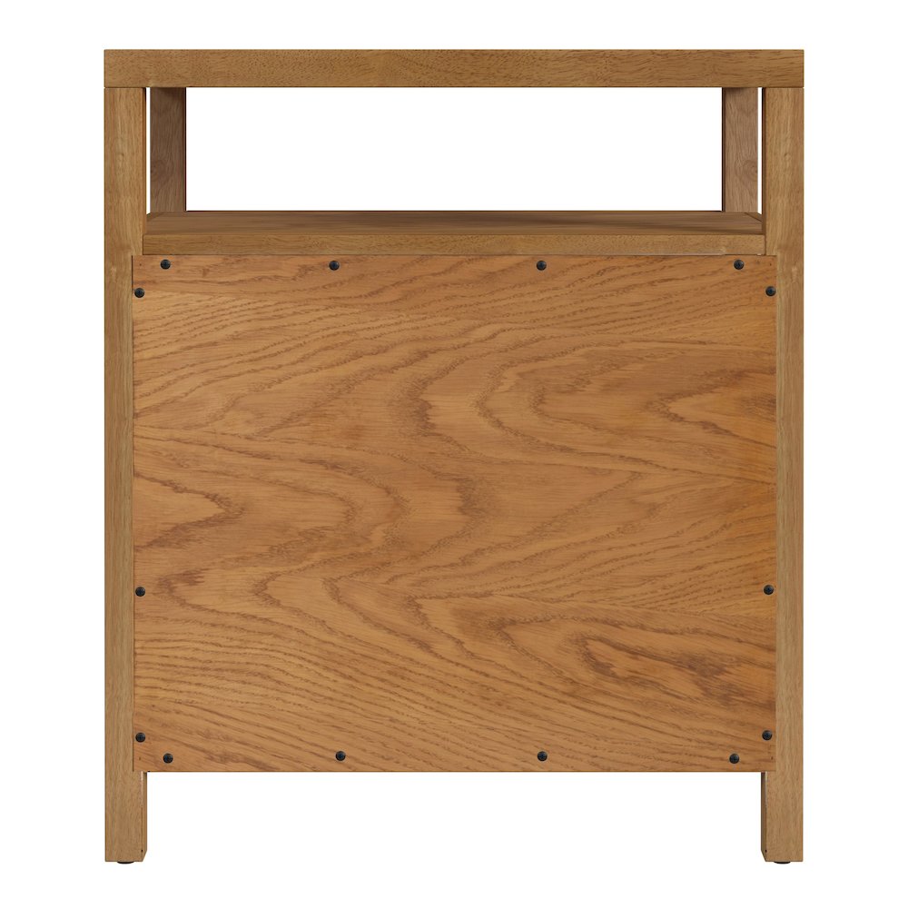 27 in. W Rectangular Wood 3 Drawer Tall Nightstand with Open Shelf on Top. Picture 6