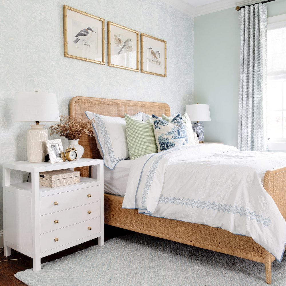 Nora 27 in. W Wood 3 Drawer Tall Nightstand with Shelf, Textured White. Picture 2