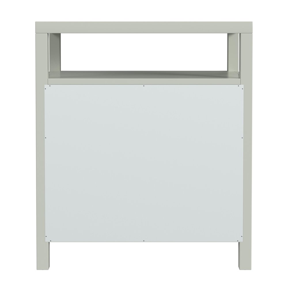 Nora 27 in. W Wood 3 Drawer Tall Nightstand with Shelf, Sage Green. Picture 6