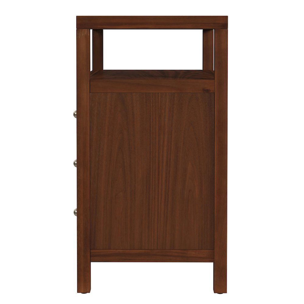 27 in. W Rectangular Wood 3 Drawer Tall Nightstand with Open Shelf on Top. Picture 5