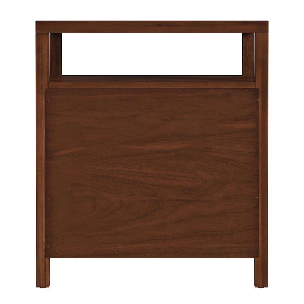 27 in. W Rectangular Wood 3 Drawer Tall Nightstand with Open Shelf on Top. Picture 6