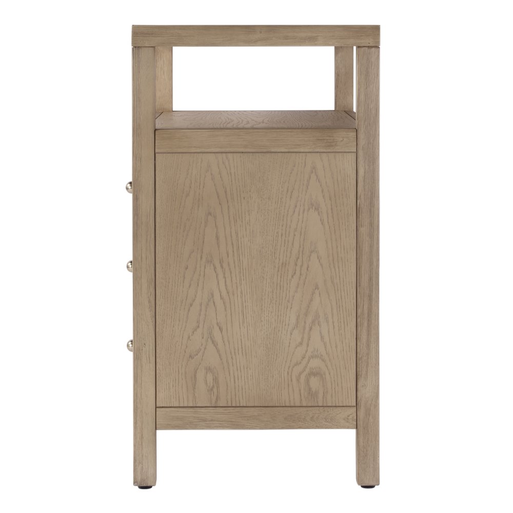 27 in. W Rectangular Wood 3 Drawer Tall Nightstand with Open Shelf on Top. Picture 5