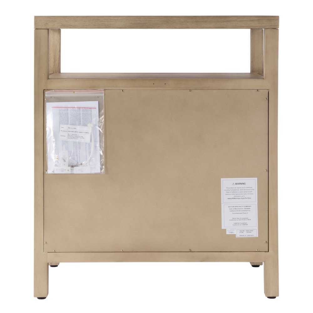 27 in. W Rectangular Wood 3 Drawer Tall Nightstand with Open Shelf on Top. Picture 7