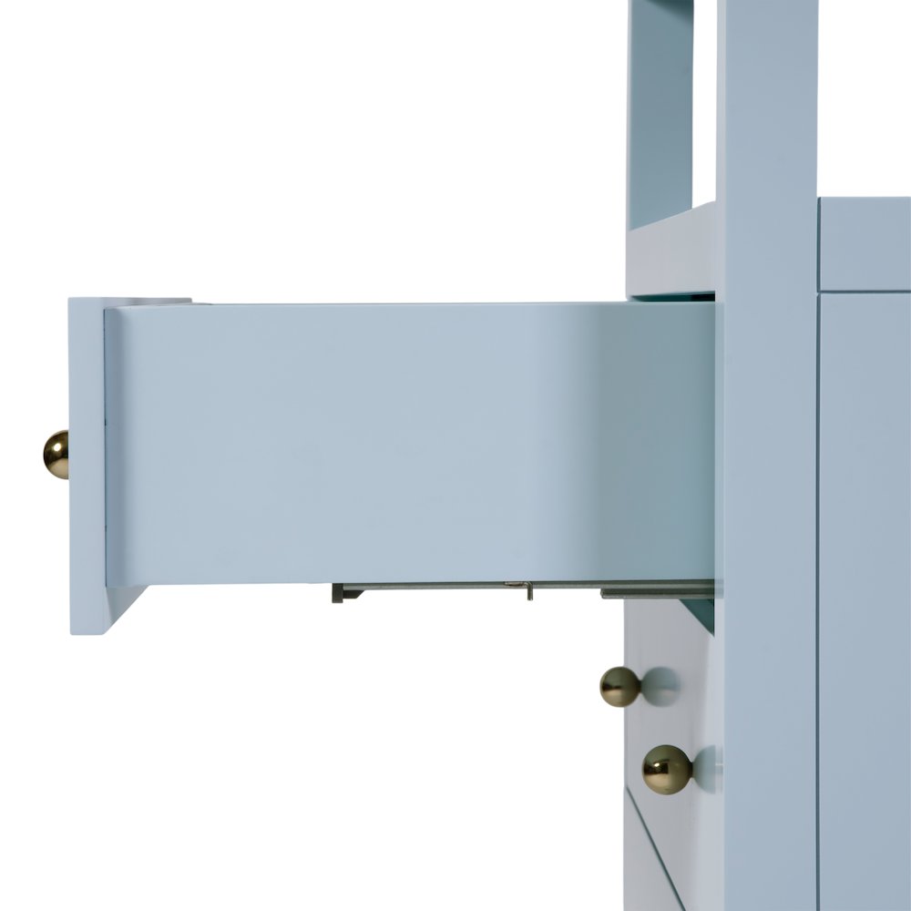 Nora 27 in. W Wood 3 Drawer Tall Nightstand with Shelf, Light Blue. Picture 7