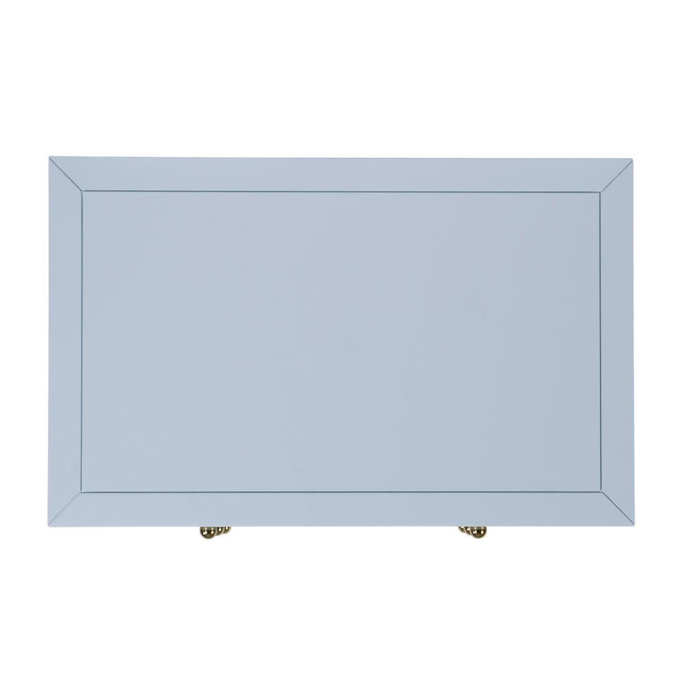 Nora 27 in. W Wood 3 Drawer Tall Nightstand with Shelf, Light Blue. Picture 9
