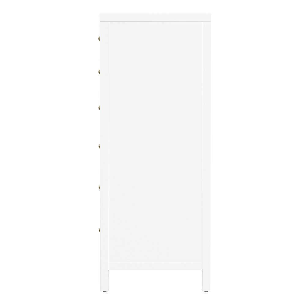 Nora 22 in. W Rectangular Wood 6 Drawer Lingerie Chest, Smooth White. Picture 5
