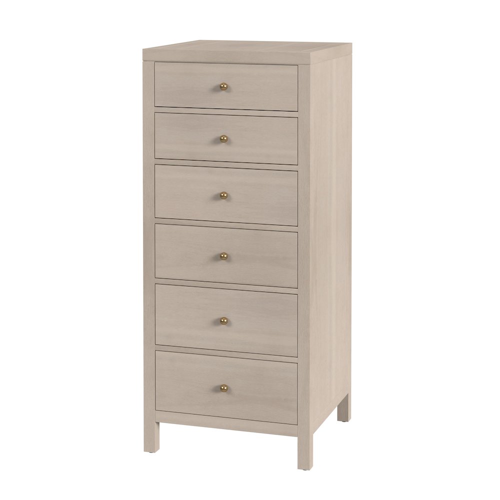 Nora 22 in. W Rectangular Wood 6 Drawer Lingerie Chest, Taupe. Picture 1