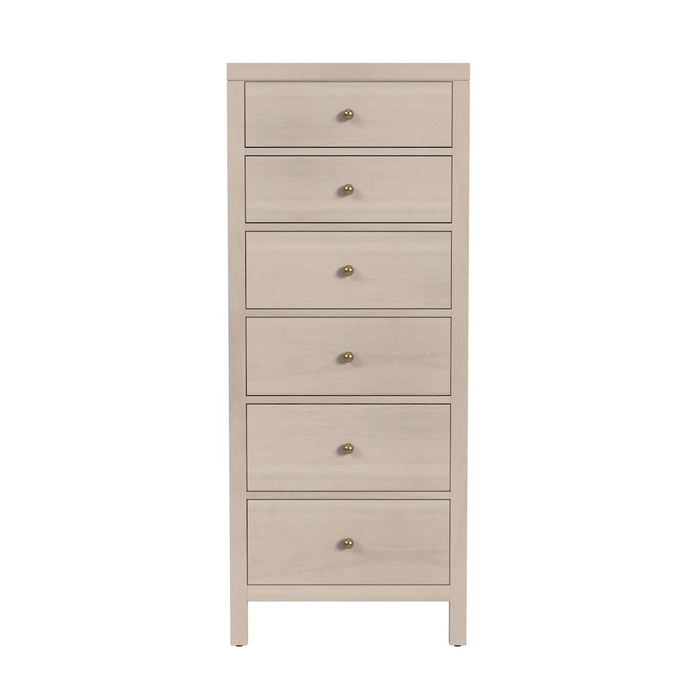 Nora 22 in. W Rectangular Wood 6 Drawer Lingerie Chest, Taupe. Picture 4