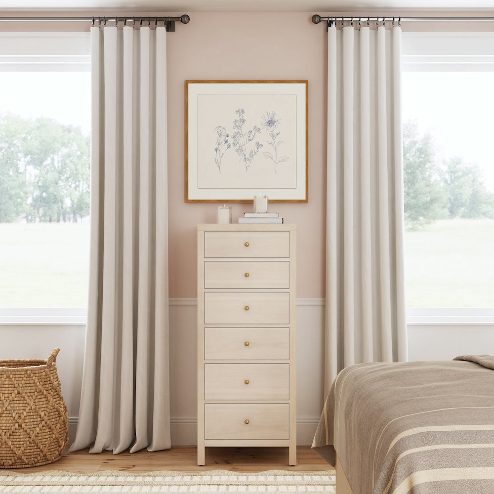 Nora 22 in. W Rectangular Wood 6 Drawer Lingerie Chest, Taupe. Picture 2