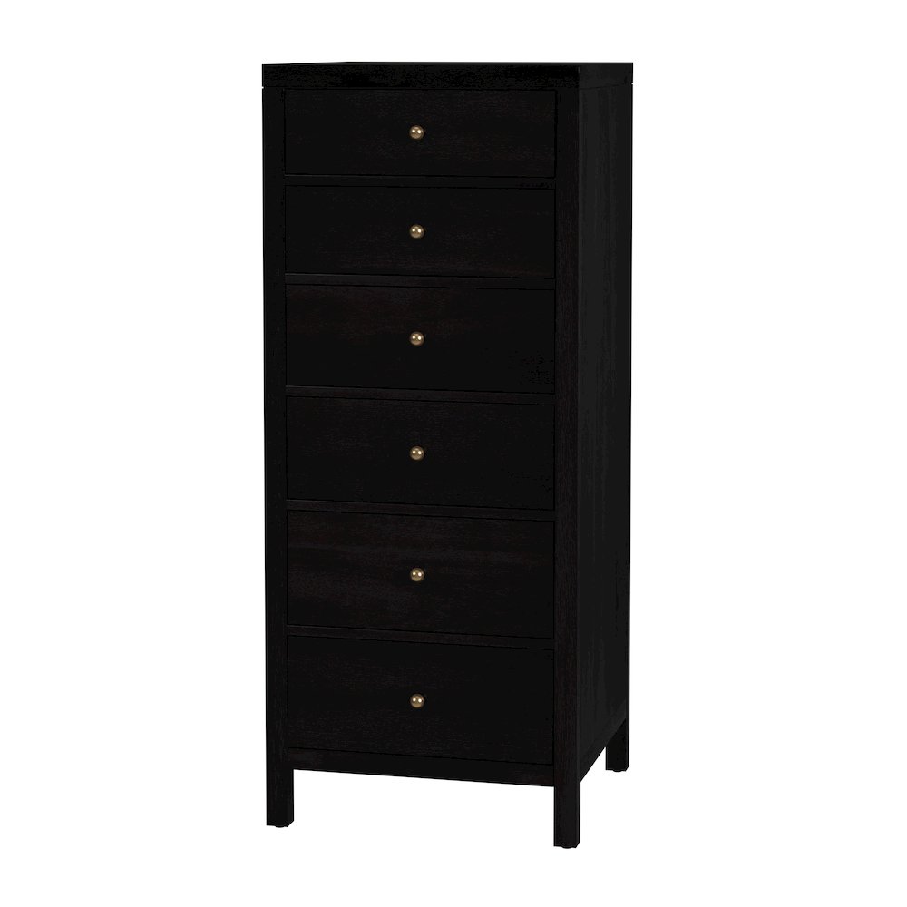 Nora 22 in. W Rectangular Wood 6 Drawer Lingerie Chest, Coffee. Picture 1