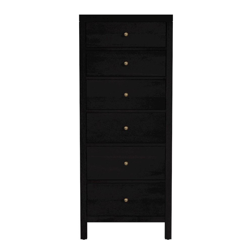 Nora 22 in. W Rectangular Wood 6 Drawer Lingerie Chest, Coffee. Picture 4