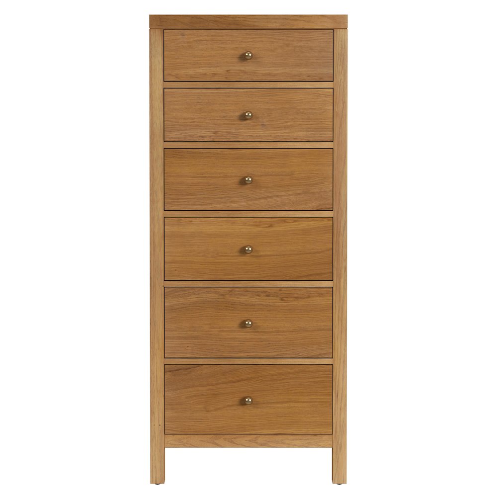 Nora 22 in. W Rectangular Wood 6 Drawer Lingerie Chest, Natural. Picture 4