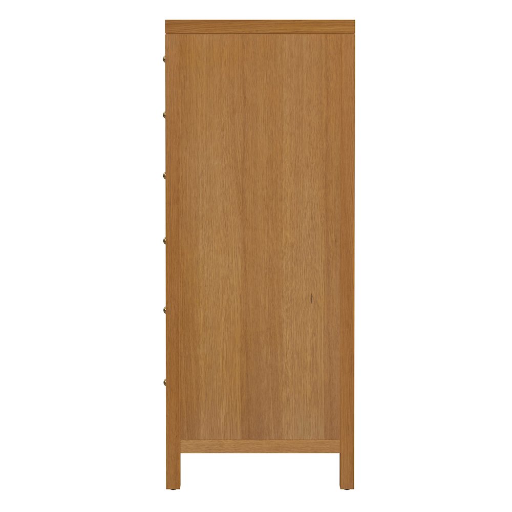 Nora 22 in. W Rectangular Wood 6 Drawer Lingerie Chest, Natural. Picture 5