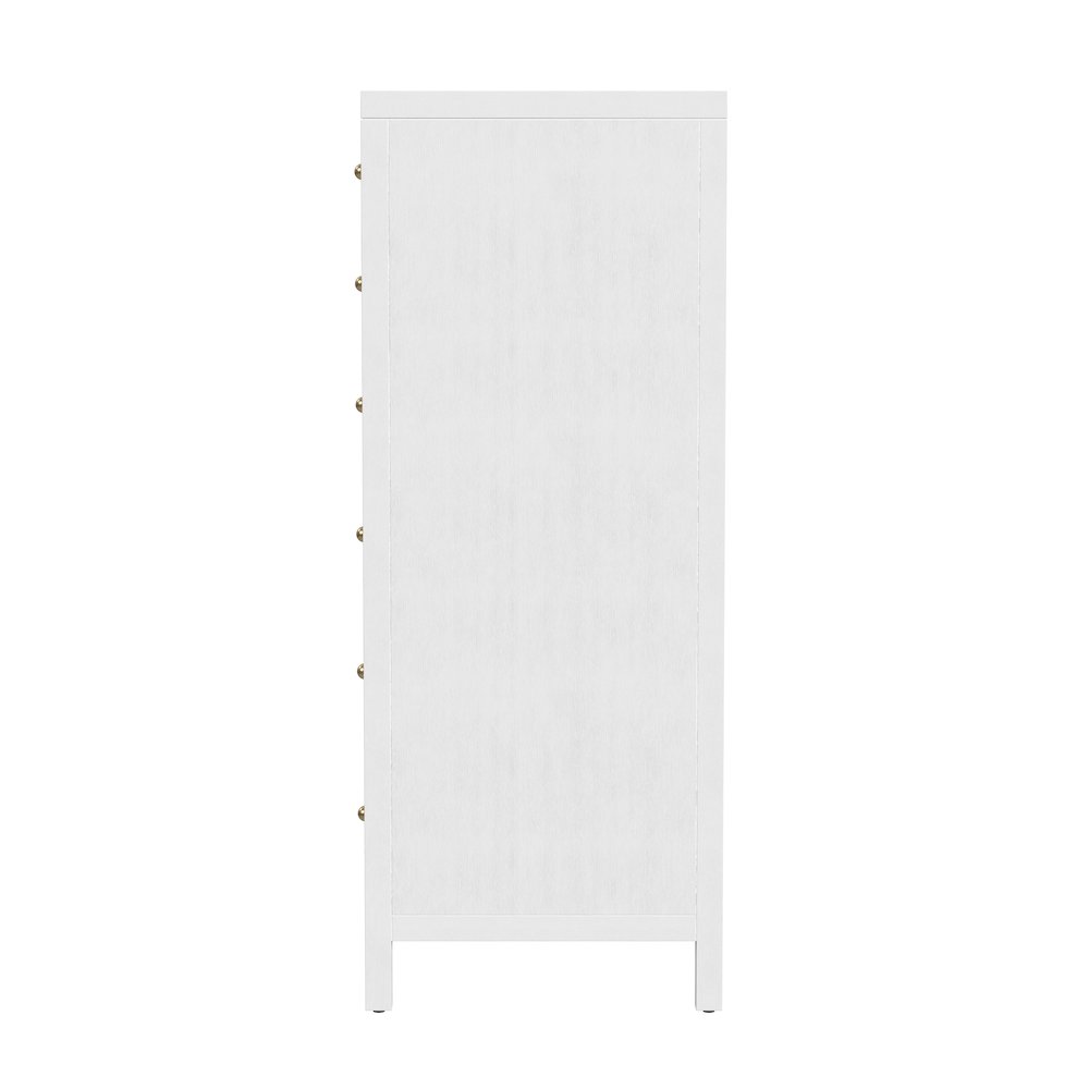 Nora 22 in. W Rectangular Wood 6 Drawer Lingerie Chest, White. Picture 5