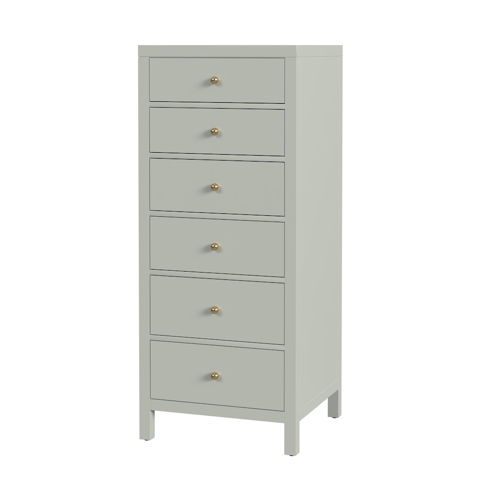 Nora 22 in. W Rectangular Wood 6 Drawer Lingerie Chest, Sage Green. Picture 1