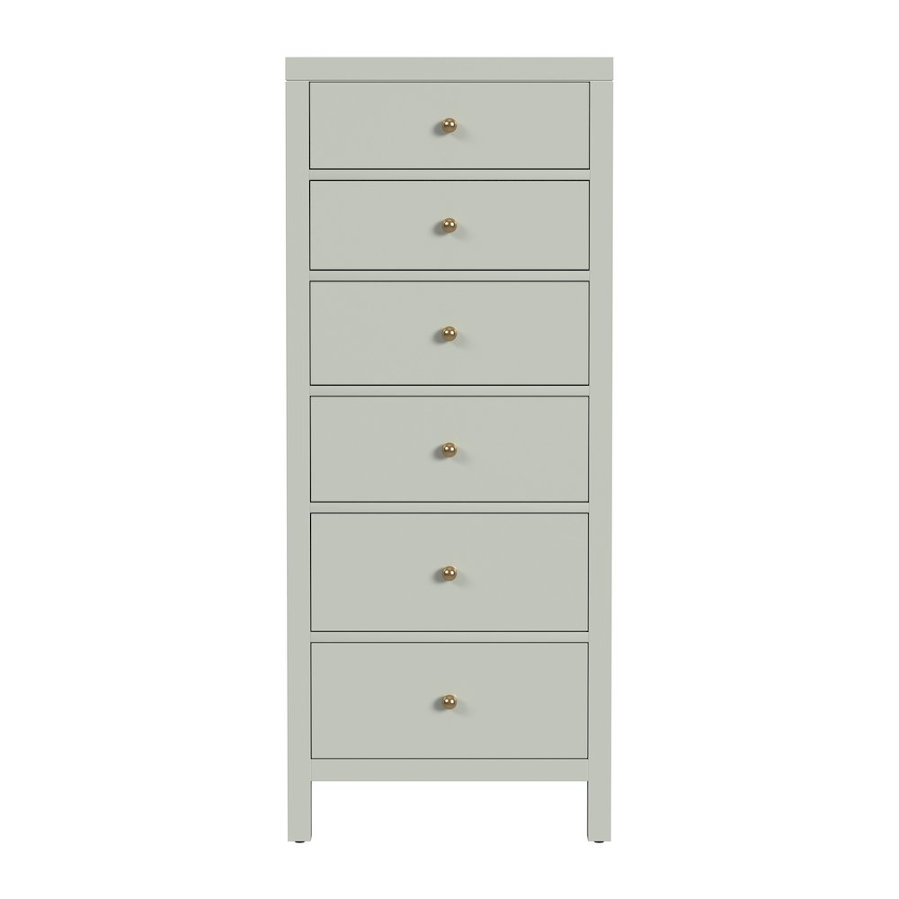 Nora 22 in. W Rectangular Wood 6 Drawer Lingerie Chest, Sage Green. Picture 4