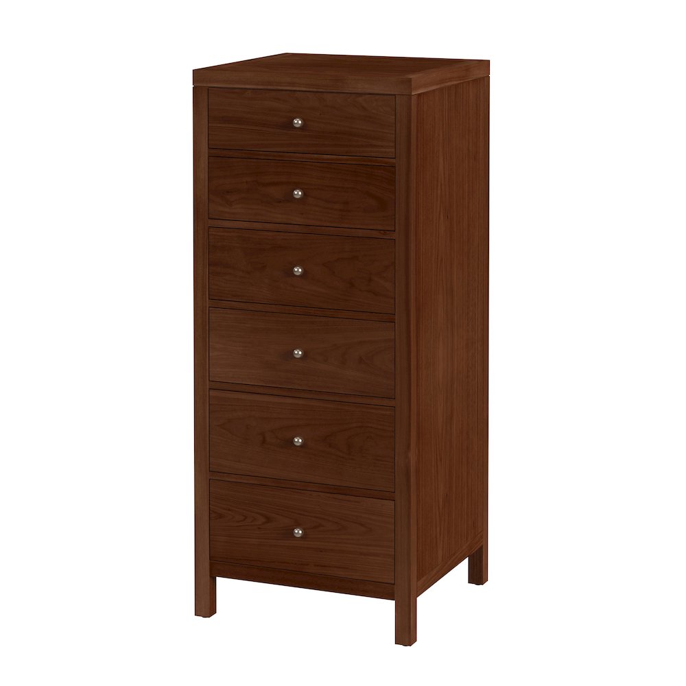Nora 22 in. W Rectangular Wood 6 Drawer Lingerie Chest, Walnut. Picture 1