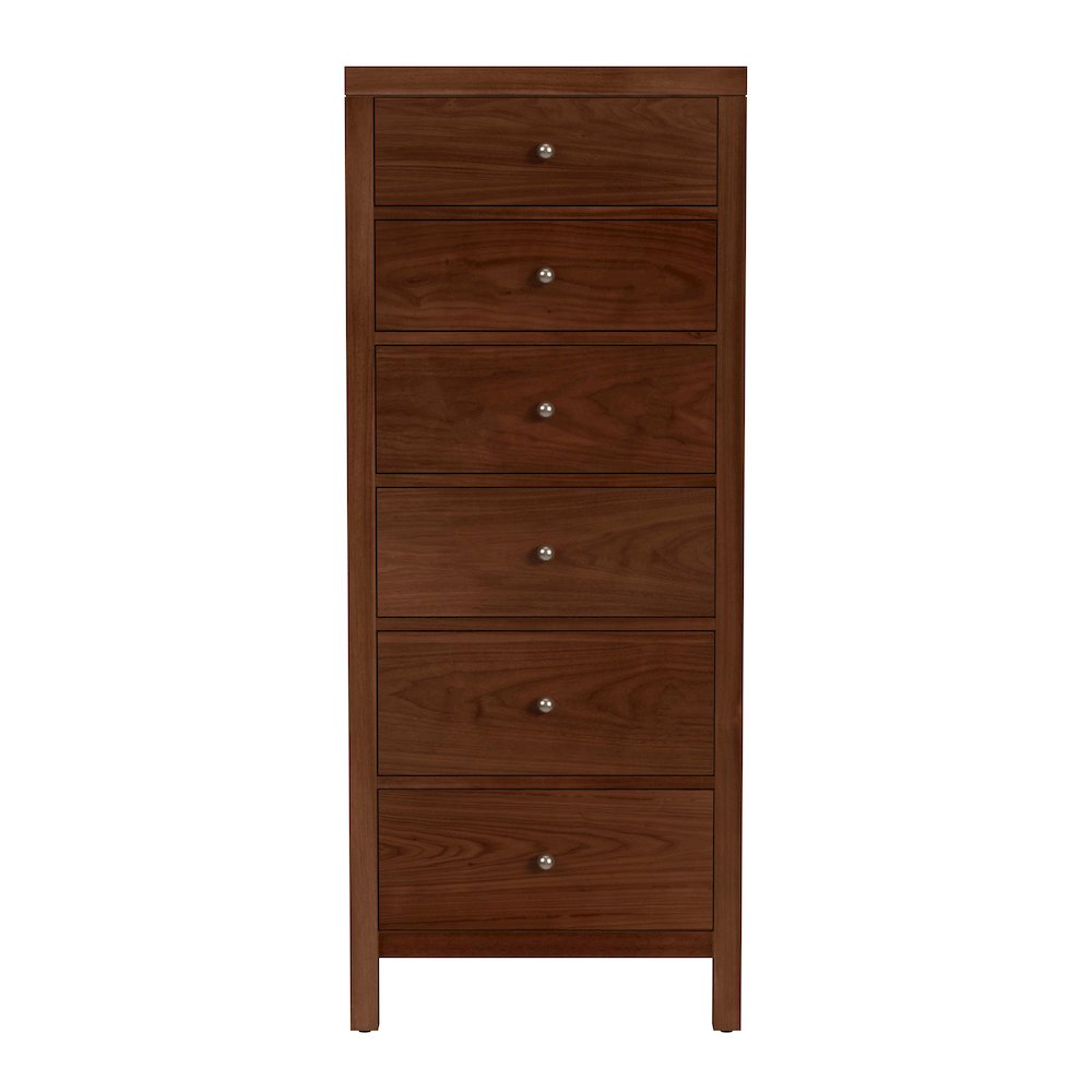 Nora 22 in. W Rectangular Wood 6 Drawer Lingerie Chest, Walnut. Picture 4