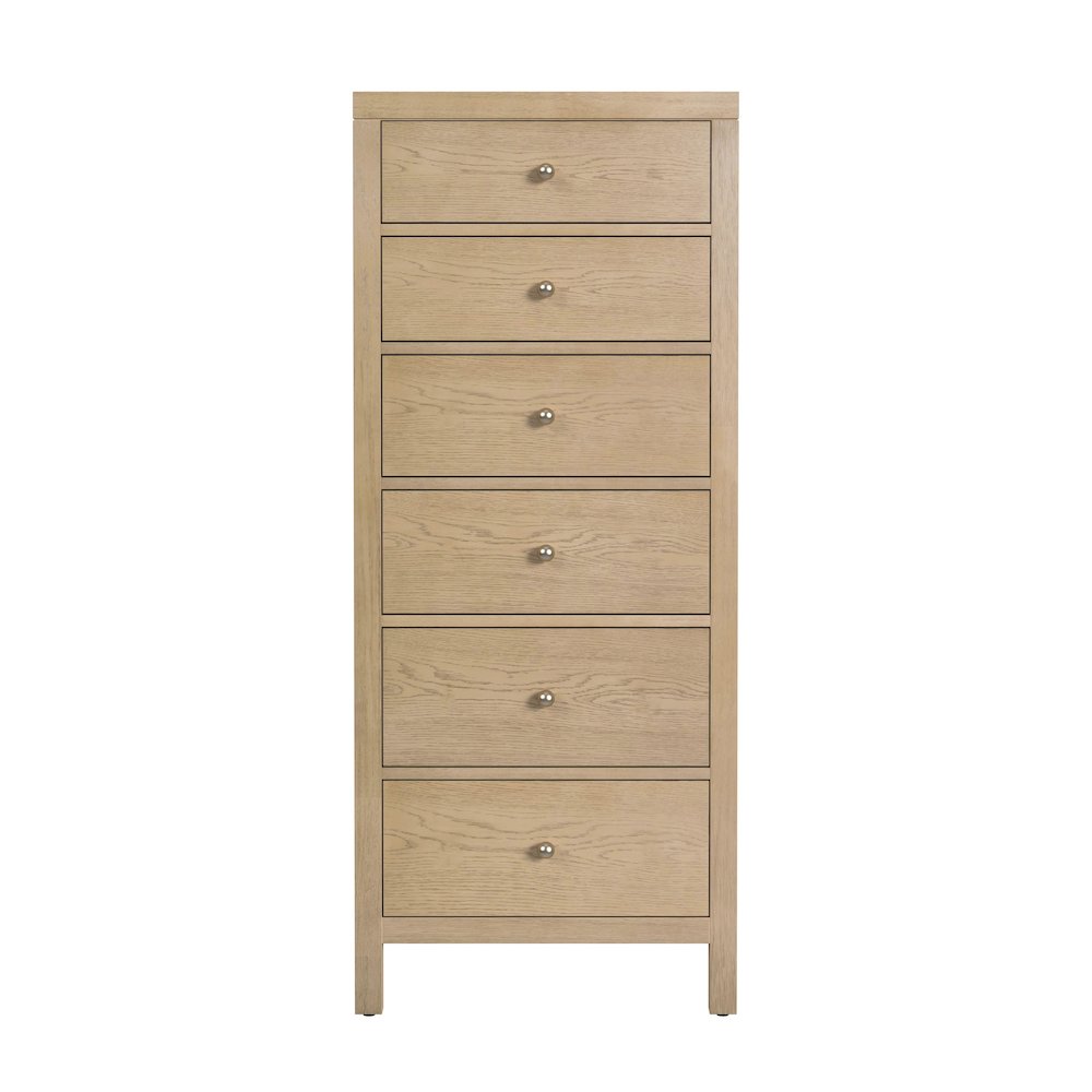 Nora 22 in. W Rectangular Wood 6 Drawer Lingerie Chest, Light Brown. Picture 4