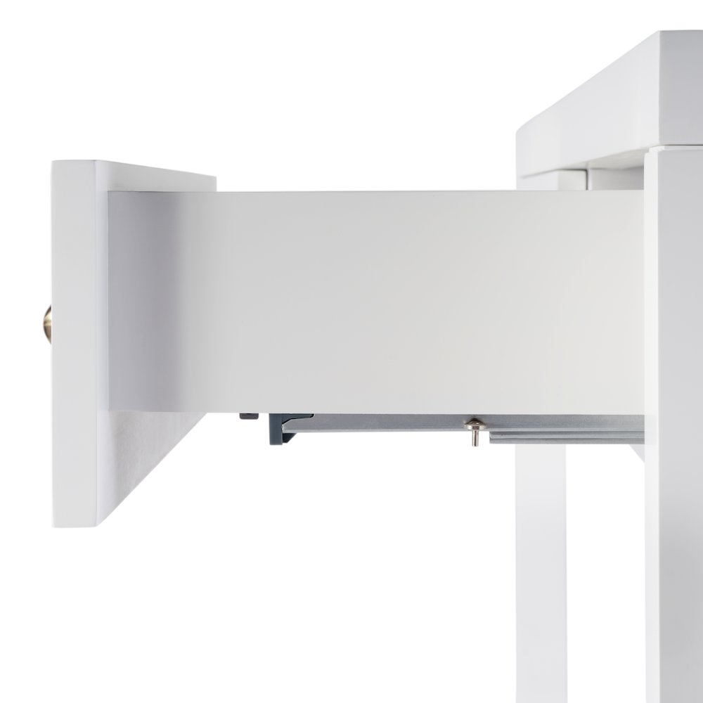 30 in. W Rectangular Wood 1 Drawer Wide Nightstand with Lower Open Shelf, White. Picture 8