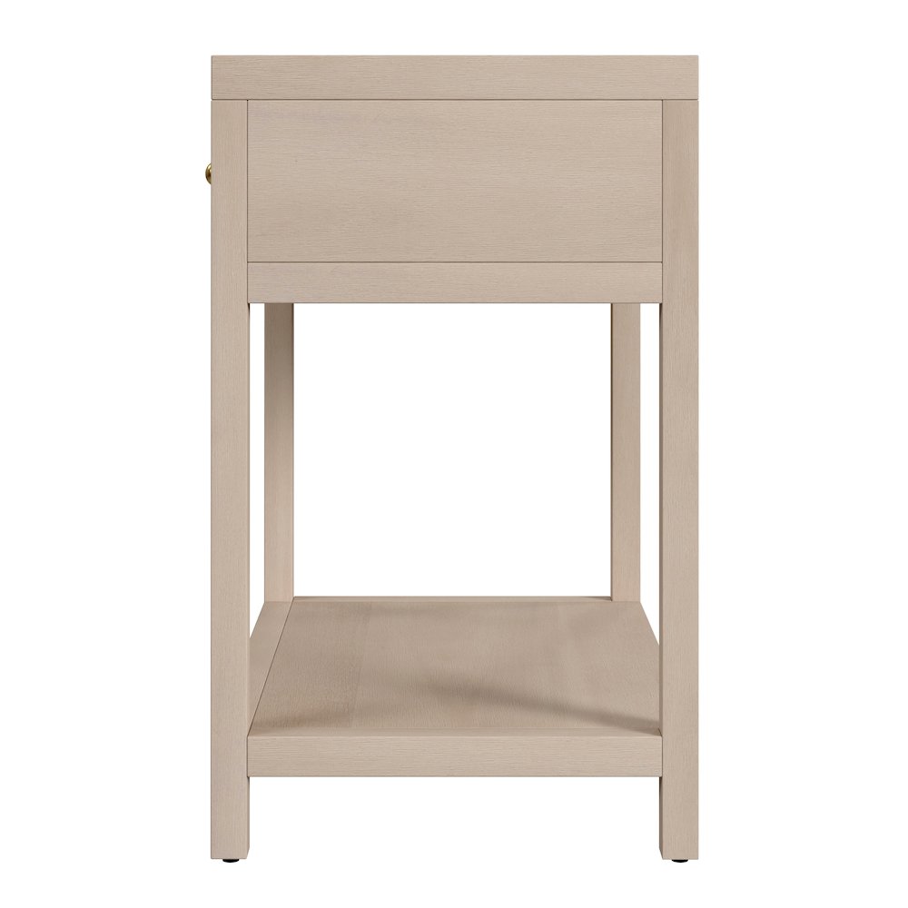 Nora 30 in. W Wood 1 Drawer Wide Nightstand with Shelf, Taupe. Picture 5