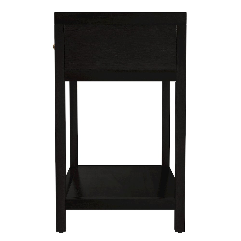 30 in. W Rectangular Wood 1 Drawer Wide Nightstand with Lower Open Shelf, Coffee. Picture 5
