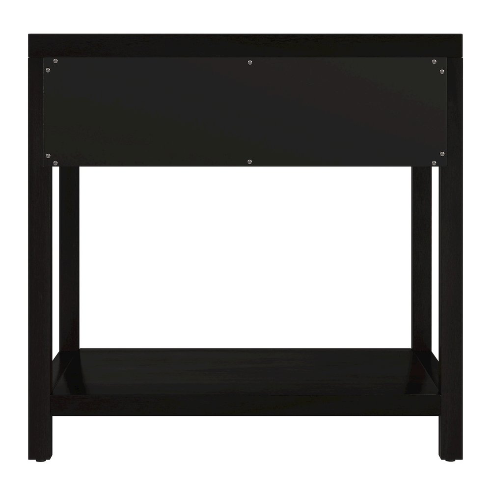 30 in. W Rectangular Wood 1 Drawer Wide Nightstand with Lower Open Shelf, Coffee. Picture 6