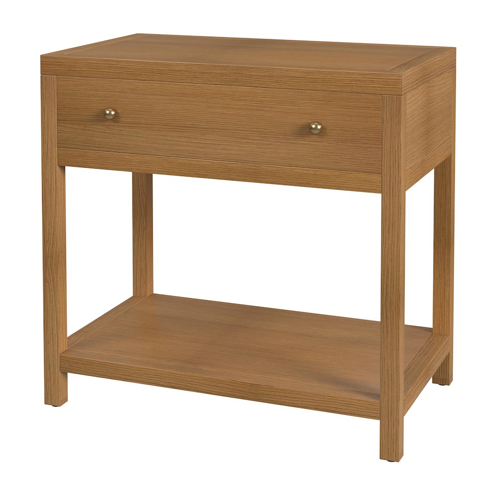 30 in. W Rectangular Wood 1 Drawer Wide Nightstand with Lower Open Shelf. Picture 1