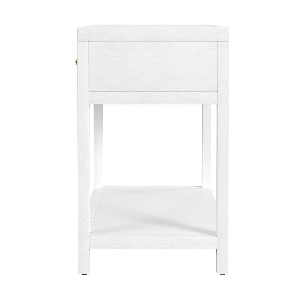 Nora 30 in. W Wood 1 Drawer Wide Nightstand with Shelf, White. Picture 5