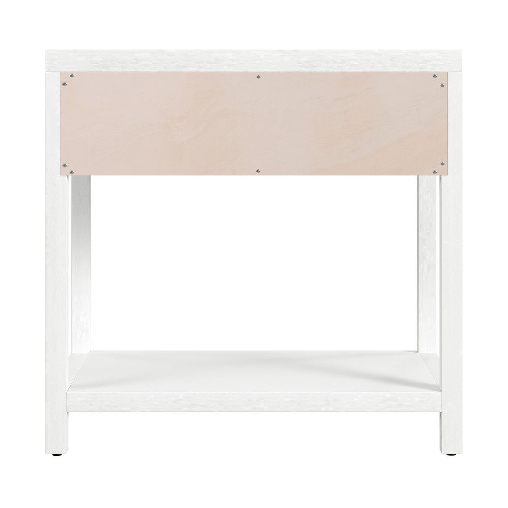 Nora 30 in. W Wood 1 Drawer Wide Nightstand with Shelf, White. Picture 6