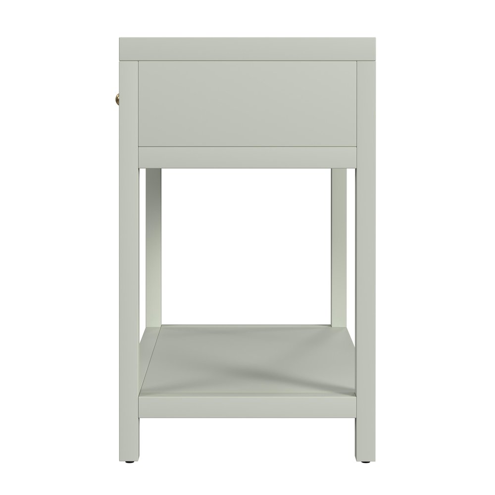 Nora 30 in. W Wood 1 Drawer Wide Nightstand with Shelf, Sage Green. Picture 5