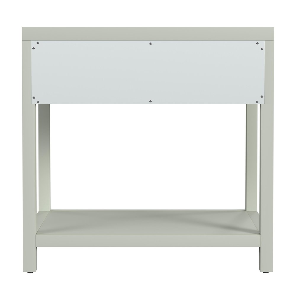 Nora 30 in. W Wood 1 Drawer Wide Nightstand with Shelf, Sage Green. Picture 6