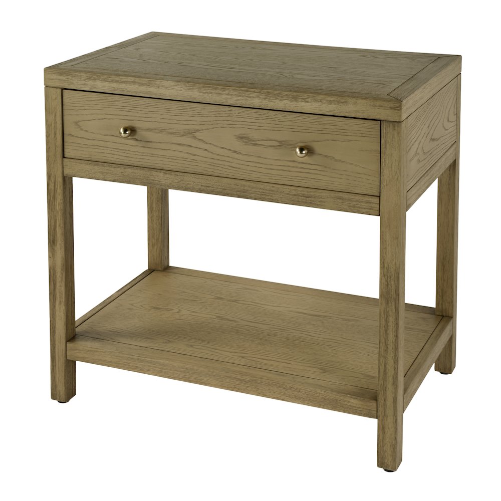 30 in. W Rectangular Wood 1 Drawer Wide Nightstand with Lower Open Shelf. Picture 1
