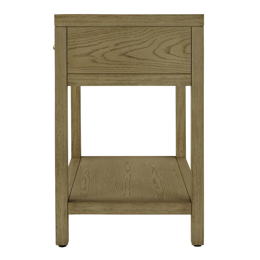 30 in. W Rectangular Wood 1 Drawer Wide Nightstand with Lower Open Shelf. Picture 3
