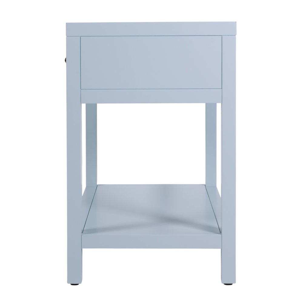 Nora 30 in. W Wood 1 Drawer Wide Nightstand with Shelf, Light Blue. Picture 6