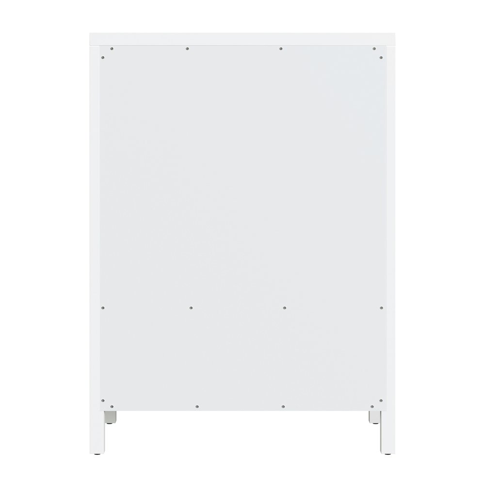 Nora 36 in. W Rectangular Wood 5 Drawer Tall Dresser, Smooth White. Picture 6