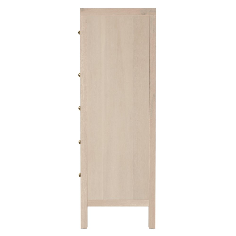 Nora 36 in. W Rectangular Wood 5 Drawer Tall Dresser, Taupe. Picture 5