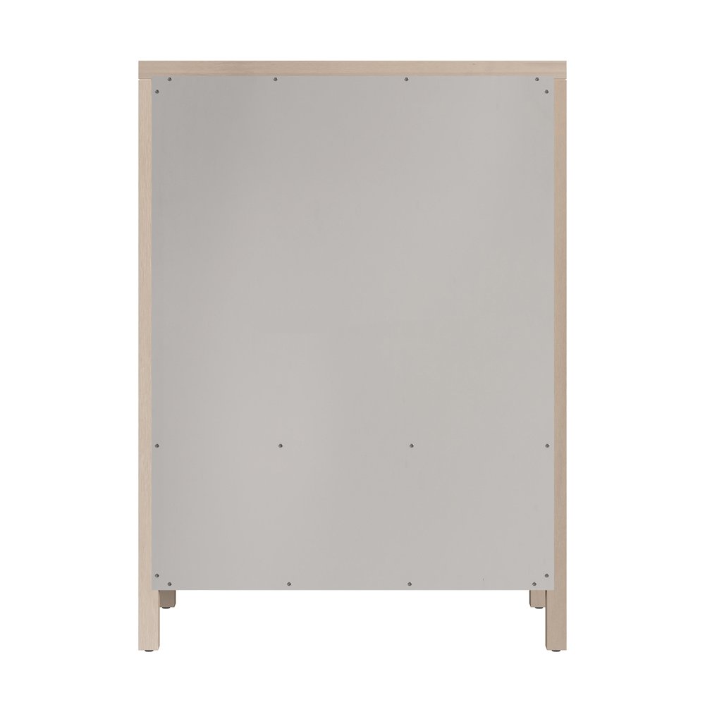 Nora 36 in. W Rectangular Wood 5 Drawer Tall Dresser, Taupe. Picture 6