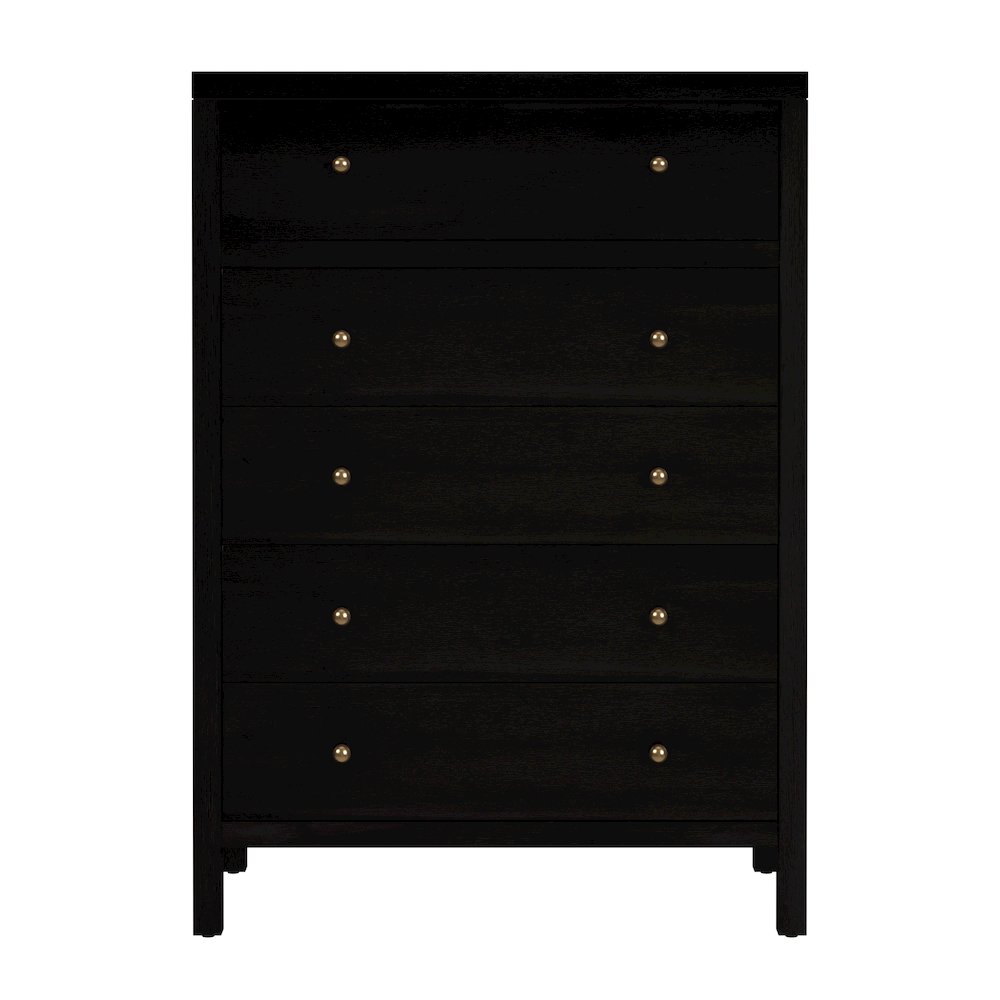 Nora 36 in. W Rectangular Wood 5 Drawer Tall Dresser, Coffee. Picture 4