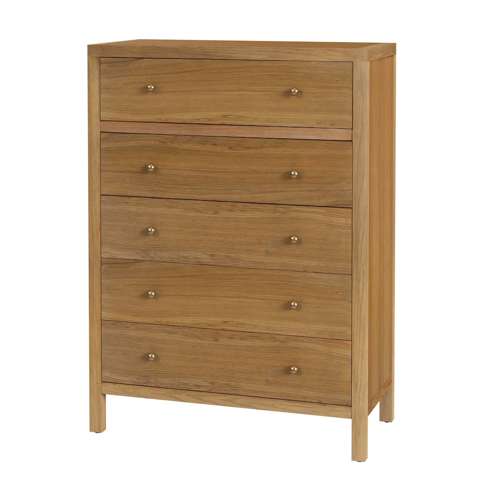 Nora 36 in. W Rectangular Wood 5 Drawer Tall Dresser, Natural Nora 36 in. W Rectangular Wood 5 Drawer Tall Dresser, Natural