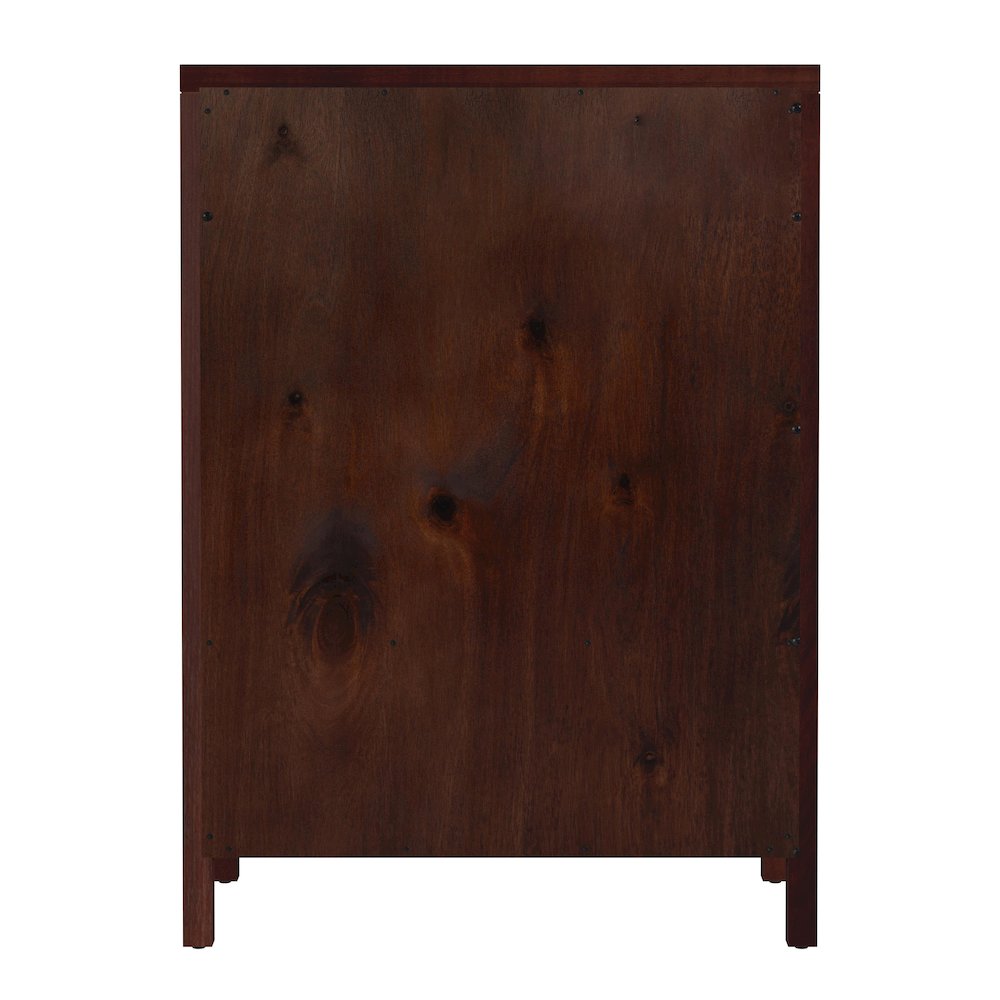 Nora 36 in. W Rectangular Wood 5 Drawer Tall Dresser, Walnut. Picture 6