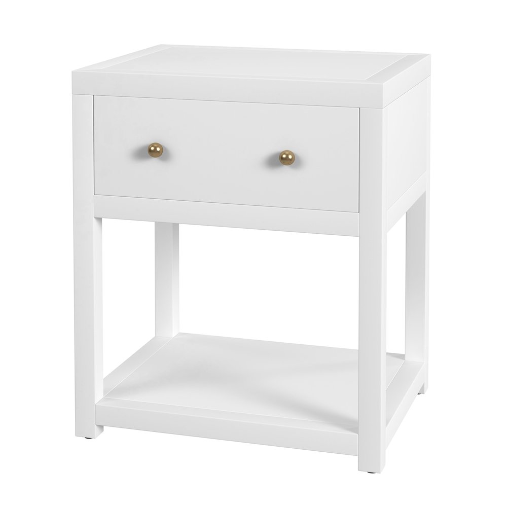 21 in. W Rectangular Wood 1 Drawer Small Nightstand with Lower Open Shelf. Picture 1