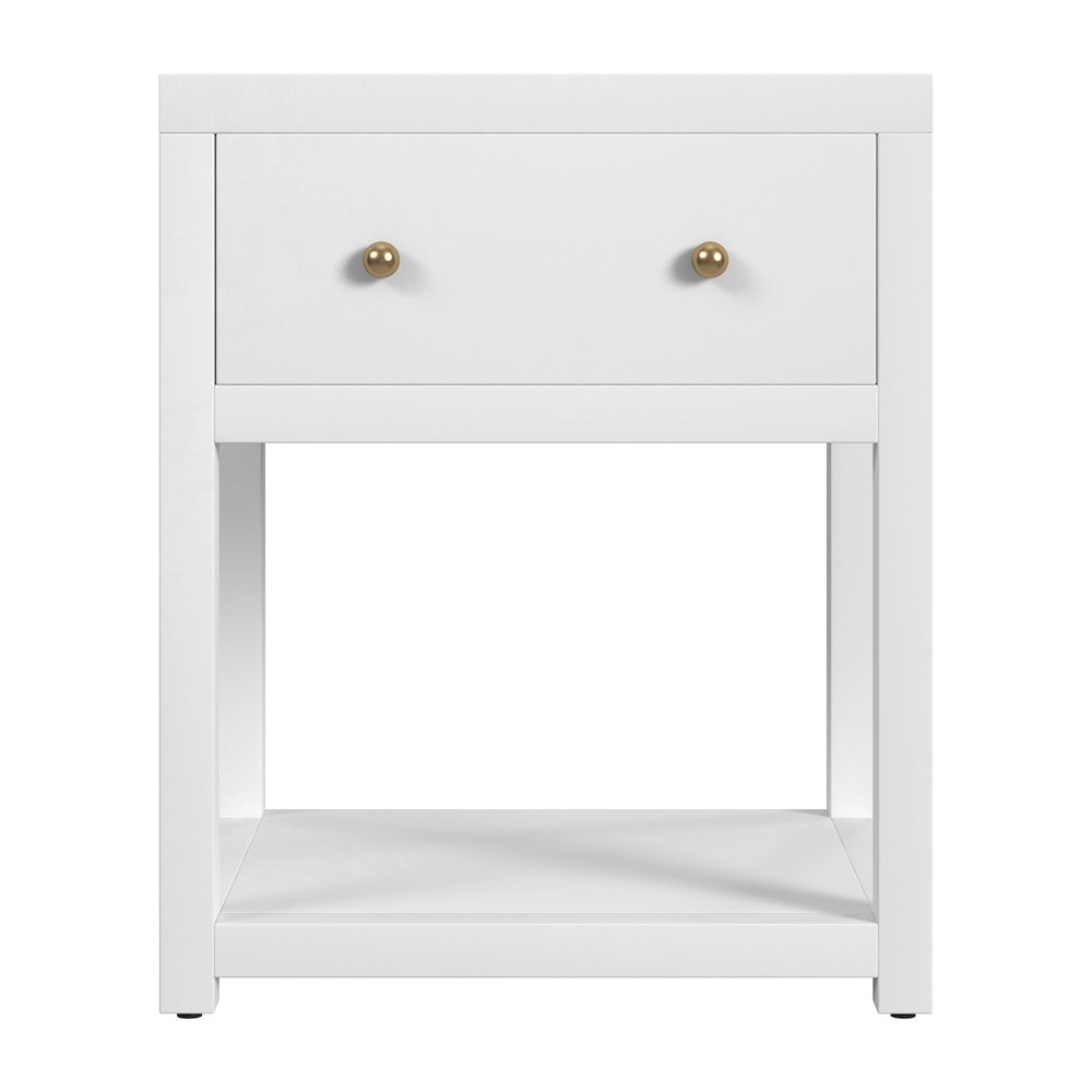 21 in. W Rectangular Wood 1 Drawer Small Nightstand with Lower Open Shelf. Picture 4