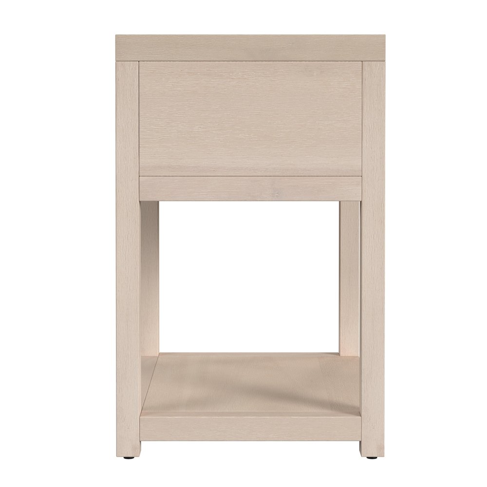 Nora 21 in. W Wood 1 Drawer Small Nightstand with Shelf, Taupe. Picture 5