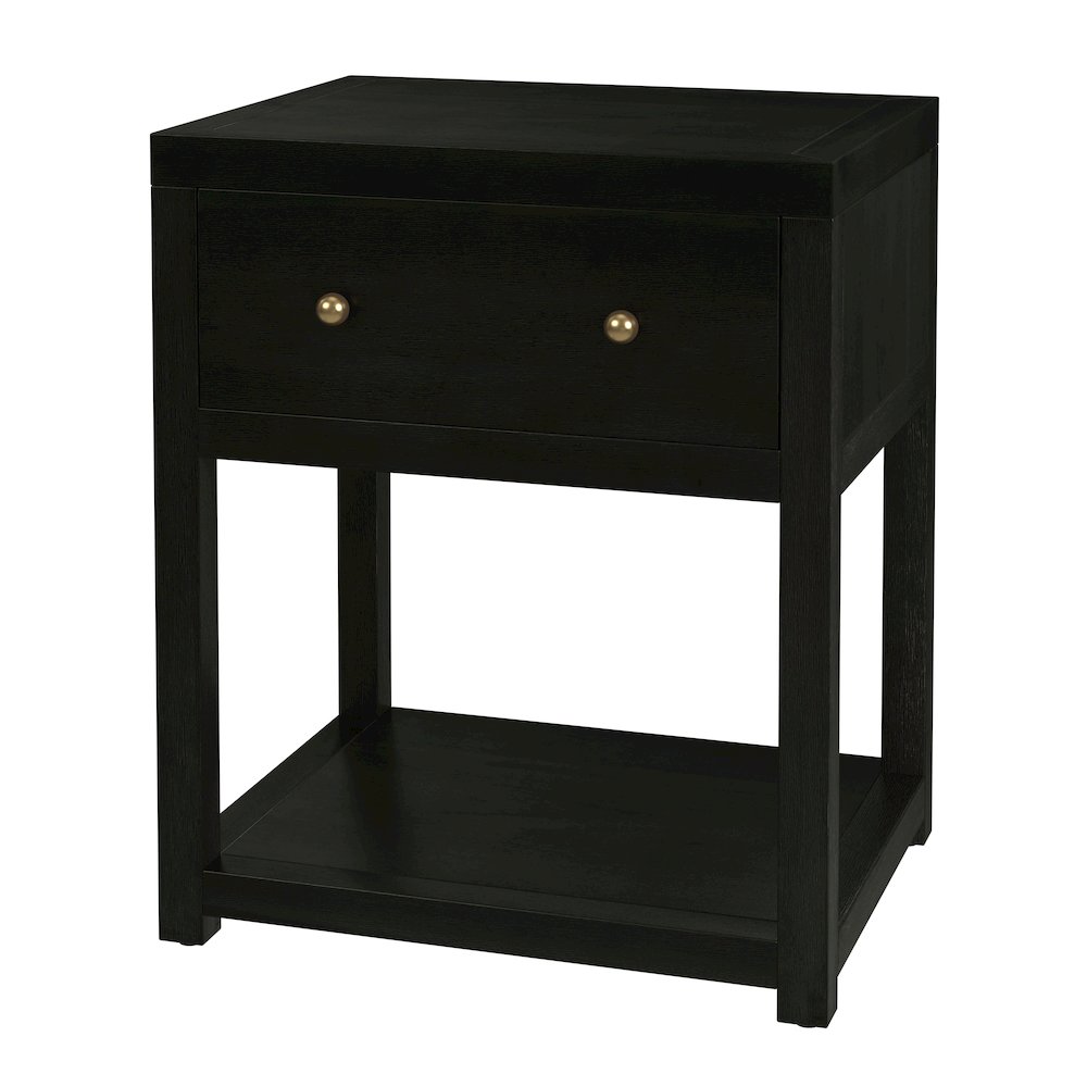 21 in. W Rectangular Wood 1 Drawer Small Nightstand with Lower Open Shelf. Picture 1