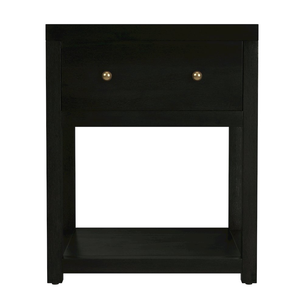 21 in. W Rectangular Wood 1 Drawer Small Nightstand with Lower Open Shelf. Picture 4