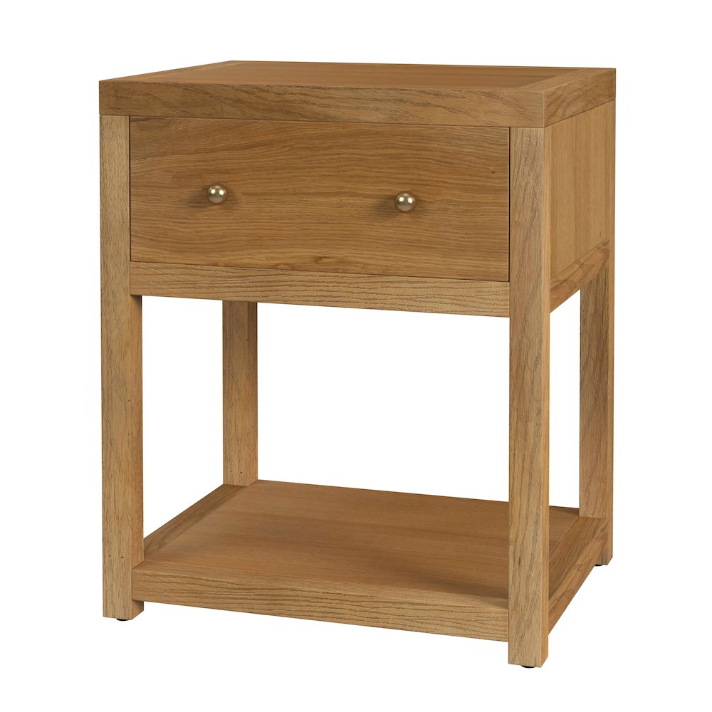 21 in. W Rectangular Wood 1 Drawer Small Nightstand with Lower Open Shelf. Picture 1
