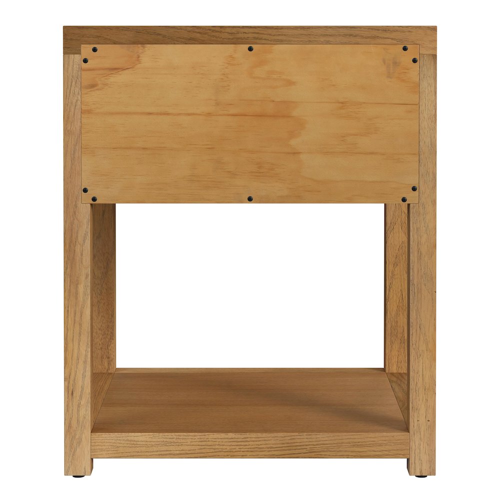 21 in. W Rectangular Wood 1 Drawer Small Nightstand with Lower Open Shelf. Picture 6