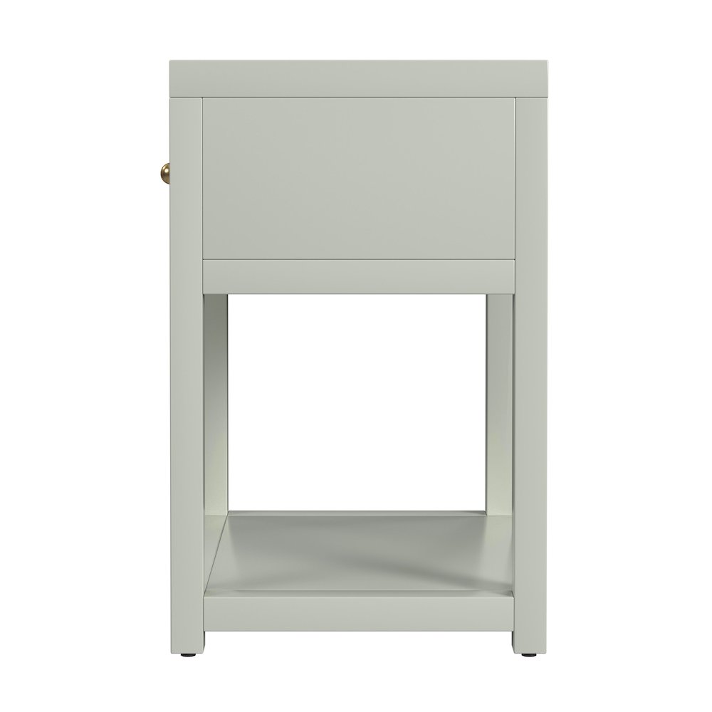 Nora 21 in. W Wood 1 Drawer Small Nightstand with Shelf, Sage Green. Picture 5